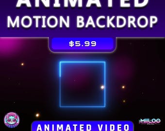 Minimal Neon Square Motion Background – Futuristic Glow Design Digital Download
