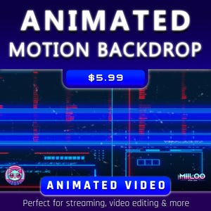 Cyberpunk Glitch HUD Motion Background: 4K Sci-Fi Animation (Digital Download)