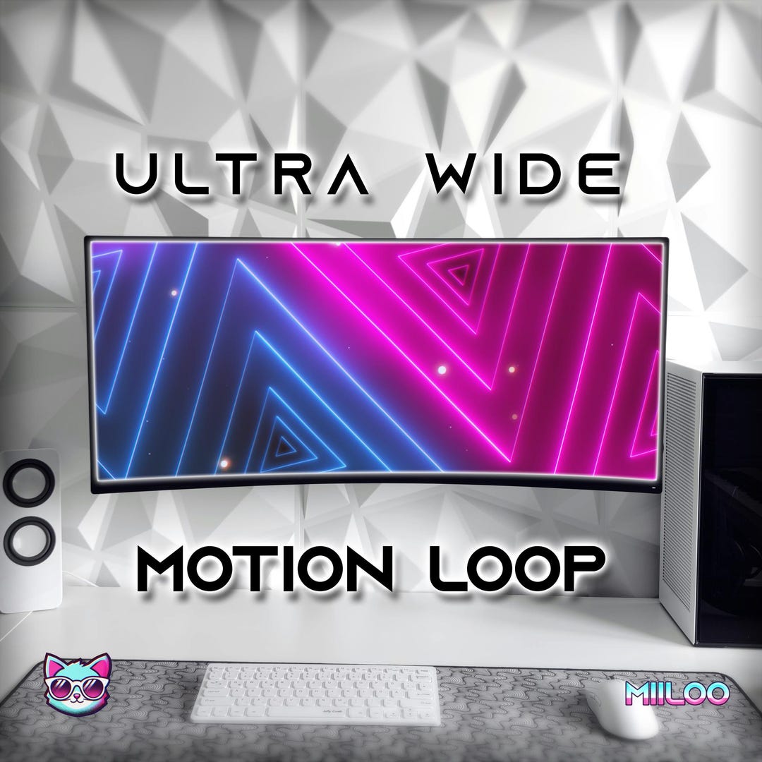 Ultrawide Neon Motion Background 3440x1440 Cyberpunk Animated Loop — free download