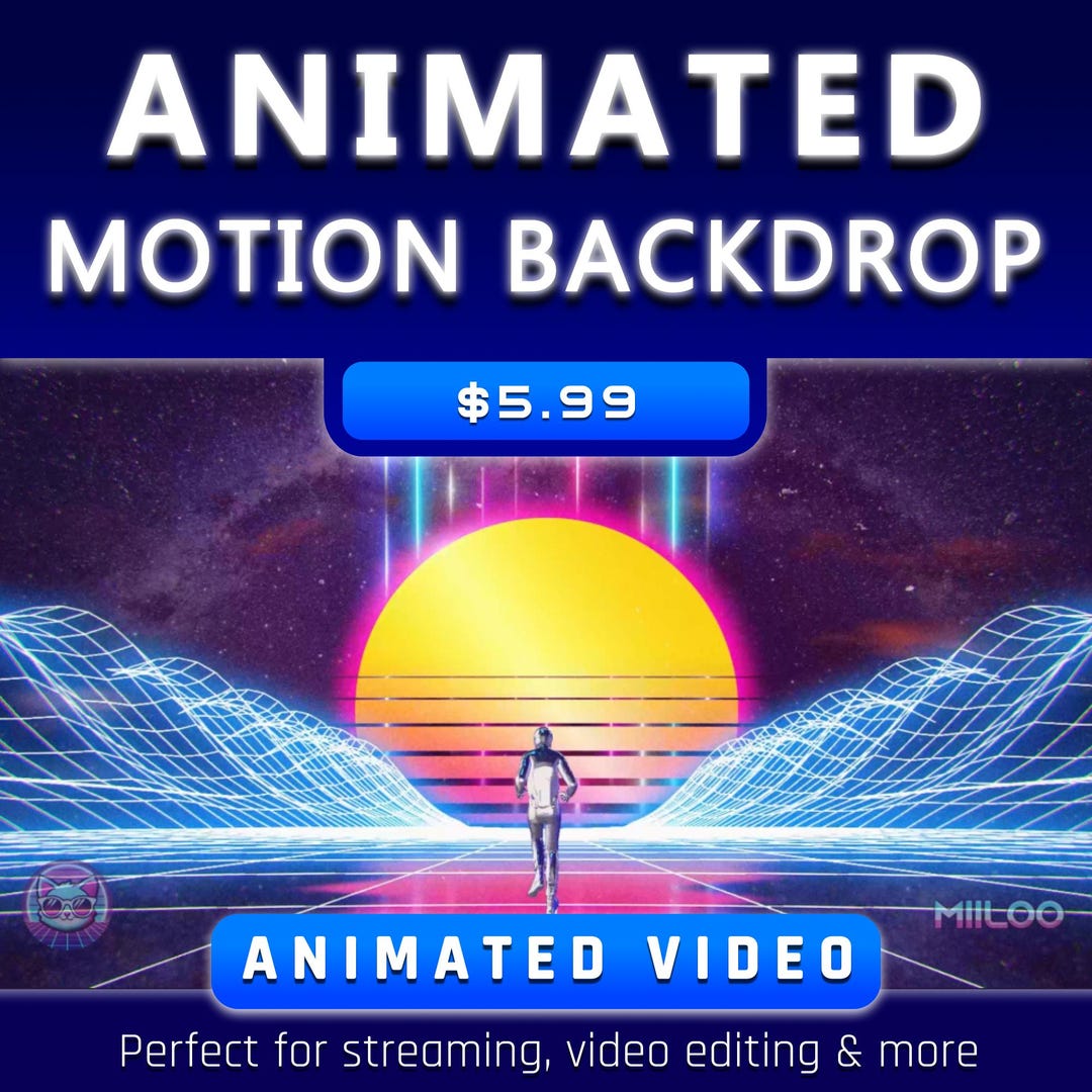 Neon Sunset Synthwave Motion Background – 4K Retro Sci-fi Loop - Etsy