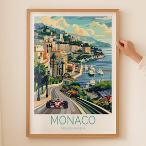 Monaco Reise Poster, Französische Riviera Wandkunst, Monaco Benutzerdefinierte Reise Poster, Wohnkultur, Geburtstagsgeschenke, Hochzeitsgeschenke