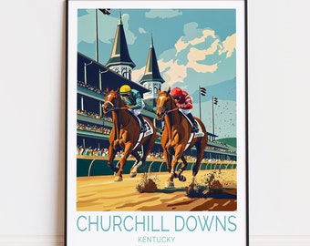 Churchill Downs Travel Poster, Kentucky Wall Art, Churchill Downs Print, Birthday Present, Custom Travel Poster, Home Decor