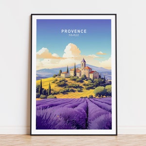 Provence Travel Poster, France Provence Print, France Wall Art, Birthday Gifts, Wedding Present, Custom Travel Poster