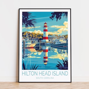 Hilton Head Island Travel Poster, South Carolina Wall Art, Hilton Head Island Print, Travel Home Decor, Christmas Gifts