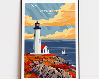 Nova Scotia Canada Travel Poster, Nova Scotia Print, Halifax Citadel Poster, Birthday Present, Wedding Gifts, Home Decor