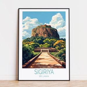 Sigiriya Sri Lanka Travel Poster, Sri Lanka Wall Art, Sigiriya Print, Birthday Gifts, Home Decor, Personalised Travel Poster