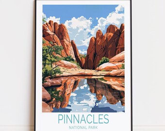 ピナクルズ国立公園旅行ポスター、カリフォルニア ウォール アート