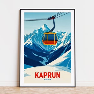 Kaprun Austria Travel Poster, Austria Wall Art, Kaprun Print, Birthday Present, Personalised Travel Poster, Home Decor