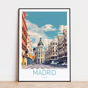 Madrid Travel Poster, Madrid Spain Wall Art, Spain Madrid Print, Personalised Travel poster, Wedding Gifts, Travel Home Decor