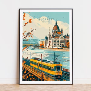 Budapest Hungary Travel Poster, Hungary Wall Art, Budapest Hungary Print, Birthday Gifts, Home Decor, Wedding Present
