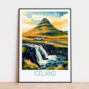 Iceland Travel Poster, Kirkjufell Wall Art, Iceland Print, Home Decor, Birthday Present, Personalised Travel Poster