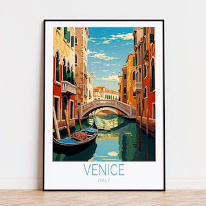 Venice Italy Travel Poster, Italy Wall Art, Venice Print, Birthday Gifts, Personalised Travel Poster, Home Decor, Wedding Present