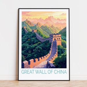 Great Wall Of China Travel Poster, China Wall Art, Great Wall Of China Print, Custom Travel Poster, Home Decor, Birthday Gifts