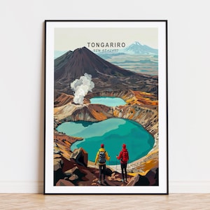 Tongariro Travel Poster, New Zealand Wall Art, Tongariro Taupō Volcanic Zone Print, Home Decor, Birthday Gifts, Custom Travel Poster