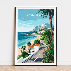 Costa Blanca Travel Poster, Spain Wall Art, Costa Blanca Print, Personalised Travel Poster, Birthday Gifts, Home Decor