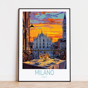 Milano Italy Travel Poster, Italy Wall Art, Milano Italy Print, Custom Travel Poster, Home Decor, Birthday Present, Anniversary Gifts