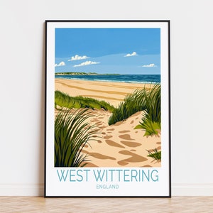 West Wittering Travel Poster, England Wall Art, West Wittering England Print, Birthday Gifts, Custom Travel Poster, Home Decor