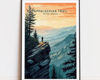 Appalachian Trail Travel Poster, United States Wall Art, Appalachian Trail Print, Custom Travel Poster, Birthday Gifts