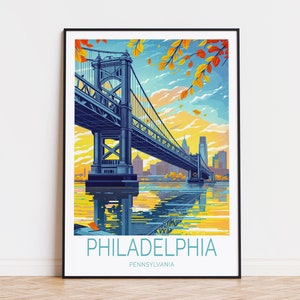 Philadelphia Travel Poster, Pennsylvania Wall Art, Philadelphia Print, Personalised Travel Poster, Wedding Gifts, Home Decor
