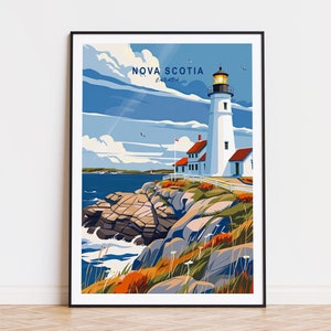 Nova Scotia Travel Poster, Canada Wall Art, Nova Scotia Print, Home Decor, Personalised Travel Poster, Birthday Gifts