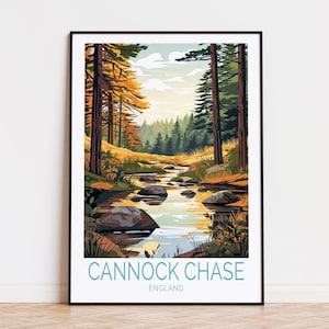 Cannock Chase England Travel Poster, England Wall Art, Cannock Chase Print, Custom Travel Poster, Home Decor, Birthday Gifts