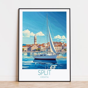 Split Croatia Travel Poster, Croatia Wall Art, Split Spalato Print, Birthday Present, Custom Travel Poster, Housewarming Gifts
