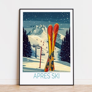 Apres Ski Travel Poster, Apres Ski Wall Art, Apres Ski Print, Personalised Travel Poster, Birthday Gifts, Home Decor