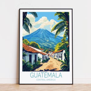 Guatemala Travel Poster, Central America Wall Art, Guatemala Central America Print,  Birthday Gifts, Home Decor, Wedding Present