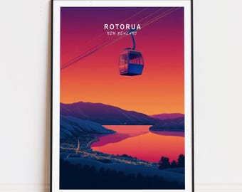 Rotorua Travel Print, Neuseeland Wandkunst, Rotorua Neuseeland Poster, Rotorua Décor, Neuseeland Kunstdruck, personalisierte Geschenke, Geschenkidee
