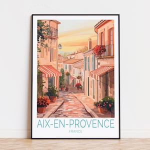 Aix-en-Provence Travel Poster, France Wall Art, Aix-en-Provence France Print, Home Decor, Birthday Gifts, Custom Travel Poster