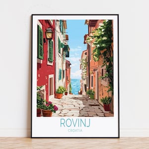 Rovinj Croatia Travel Poster, Croatia Wall Art, Rovinj Print, Home Decor, Birthday Gifts, Personalised Travel Poster