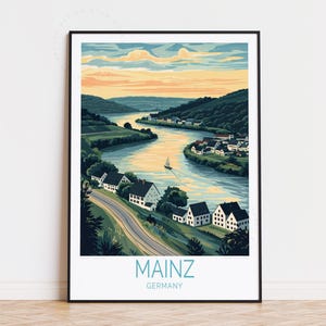 Mainz Deutschland Reiseplakat, Deutschland Wandkunst, Mainz Druck, Geburtstagsgeschenk, Wohnkultur, personalisiertes Reiseplakat