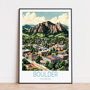 Boulder Travel Poster, Colorado Wall Art, Boulder Colorado Print, Home Decor, Custom Travel Poster, Birthday Gifts