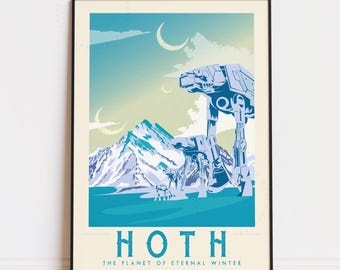 Hoth, Star Wars Wall Hangings, Star Wars Original Trilogy Prints, Tatooine Endor A New Hope Empire Strikes Back, Star Wars Hoth Poster