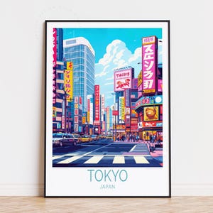Poster de voyage Tokyo Japon, art mural Japon, impression Tokyo, poster de voyage personnalisé, cadeau d'anniversaire, cadeaux de pendaison de crémaillère