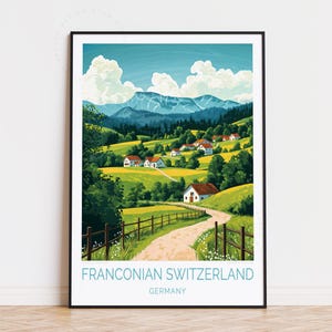 Fränkische Schweiz Reise Poster, Deutschland Wand Kunst, Fränkische Schweiz Druck, Geburtstagsgeschenk, Individuelles Reise Poster, Home Decor