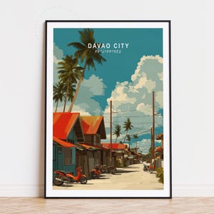 Davao City Travel Poster, Philippines Wall Art, Davao City Print, Home Decor, Birthday Gifts, Minimalist Travel Poster