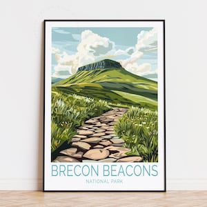 Brecon Beacons Travel Poster, Wales Wall Art, Brecon Beacons National Park Print, Custom Travel Poster, Home Decor, Birthday Gifts