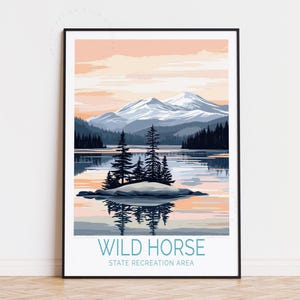 Póster de viaje de Wild Horse, arte mural de Nevada, impresión del Área Recreativa Estatal de Wild Horse, decoración del hogar, regalo de cumpleaños, póster de viaje personalizado