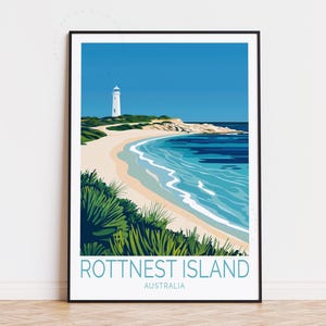 Rottnest Island Australien Reise Poster, Australien Wandkunst, Rottnest Island Druck, Geburtstagsgeschenke, Wohnkultur, Hochzeitsgeschenk