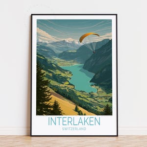 Interlaken Switzerland Travel Poster, Switzerland Wall Art, Interlaken Print, Home Decor, Birthday Gifts, Custom Travel Poster