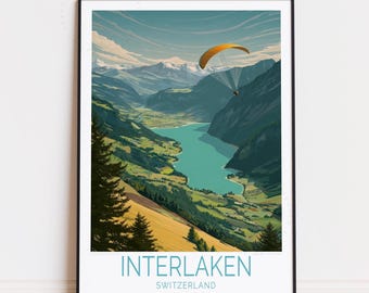 インターラーケン スイス 旅行ポスター、スイス ウォールアート