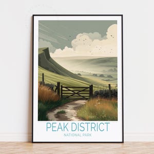 Peak District Travel Poster, England Wall Art, Peak District National Park Print, Home Decor, Birthday Gifts, Custom Travel Poster