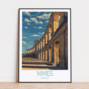 Nîmes Frankreich Reise Poster, Frankreich Wandkunst, Nîmes Druck, Geburtstagsgeschenk, Wohnkultur, Hochzeitsgeschenke