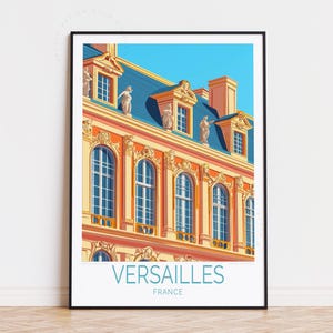 Póster de viaje de Versalles, Francia, arte mural de Francia, impresión de Versalles, regalos de inauguración, regalo de cumpleaños, póster de viaje personalizado