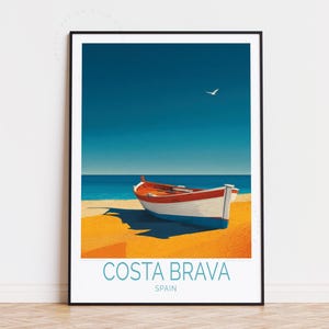 Stampa di viaggio sulla Costa Brava, Spagna, arte murale spagnola, poster della Costa Brava, decorazioni da viaggio per la casa, regali di compleanno, regali di nozze