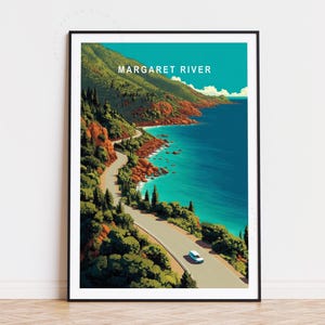 Margaret River Australien Reise Poster, Australien Wandkunst, Margaret River Druck, Geburtstagsgeschenk, minimalistische Stadtansicht, Wohnkultur