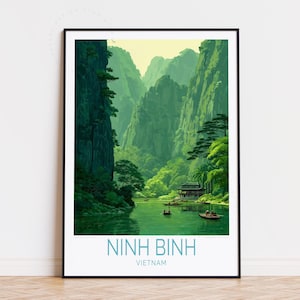 Ninh Bình Travel Poster, Vietnam Wall Art, Ninh Bình Hoa Lư Print, Home Decor, Birthday Gifts, Custom Travel Poster
