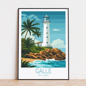 Poster de voyage Galle Sri Lanka, art mural Sri Lanka, impression Galle, cadeaux d'anniversaire, poster de voyage personnalisé, décoration d'intérieur