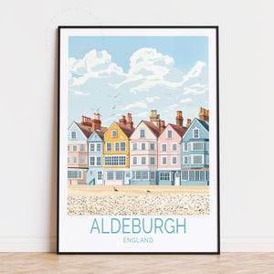 Aldeburgh England Reiseplakat, England Wandkunst, Aldeburgh Druck, Wohnkultur, Geburtstagsgeschenke, individuelles Reiseplakat